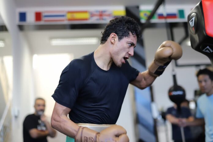 Rafael Espinoza during his training camp ahead of his boxing match